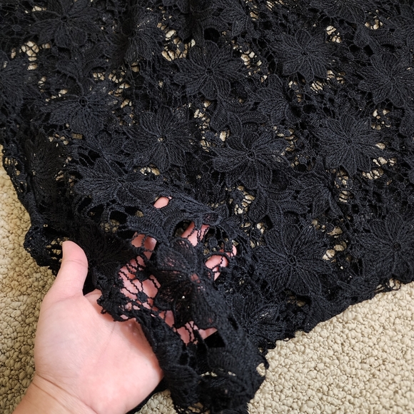 Lacey Floral Crochet Bikini Swimsuit Cover Up Dress Top with Tassels Size Medium - Picture 10 of 12